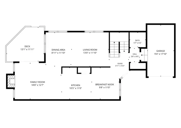 Second floor plan with dimensions