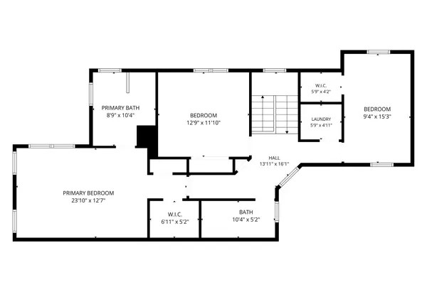 Third floor plan with dimensions