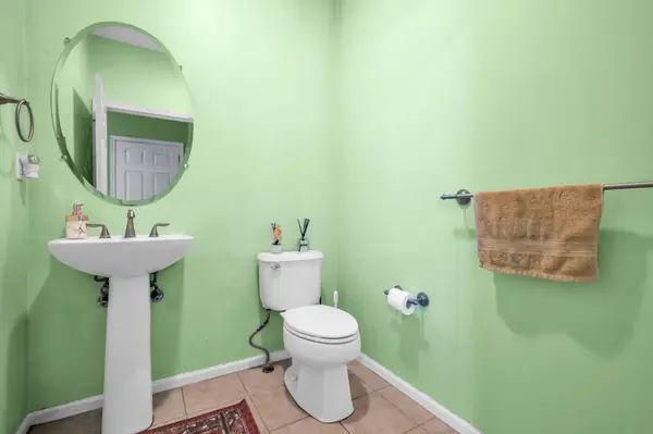 Powder room with pedestal sink